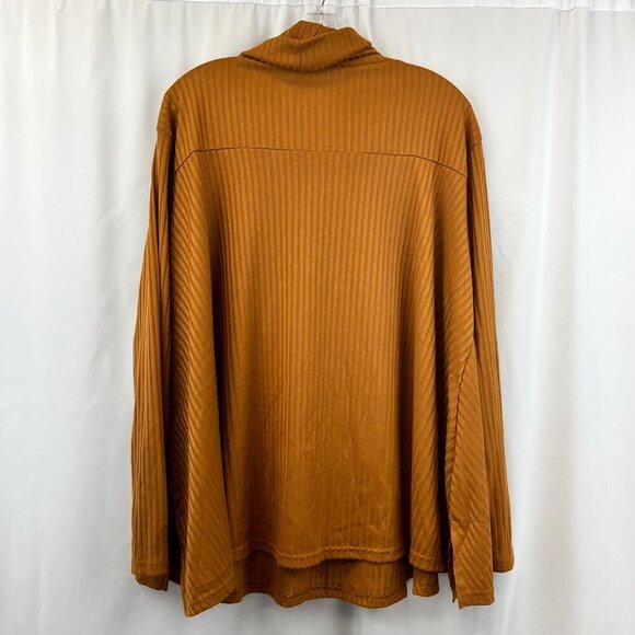 Lapis Women’s Cowl Neck Ribbed Top Rust Long Sleeve Size XL - Picture 6 of 8